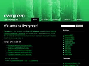 Evergreen Html模版