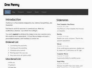 One Penny Html模版