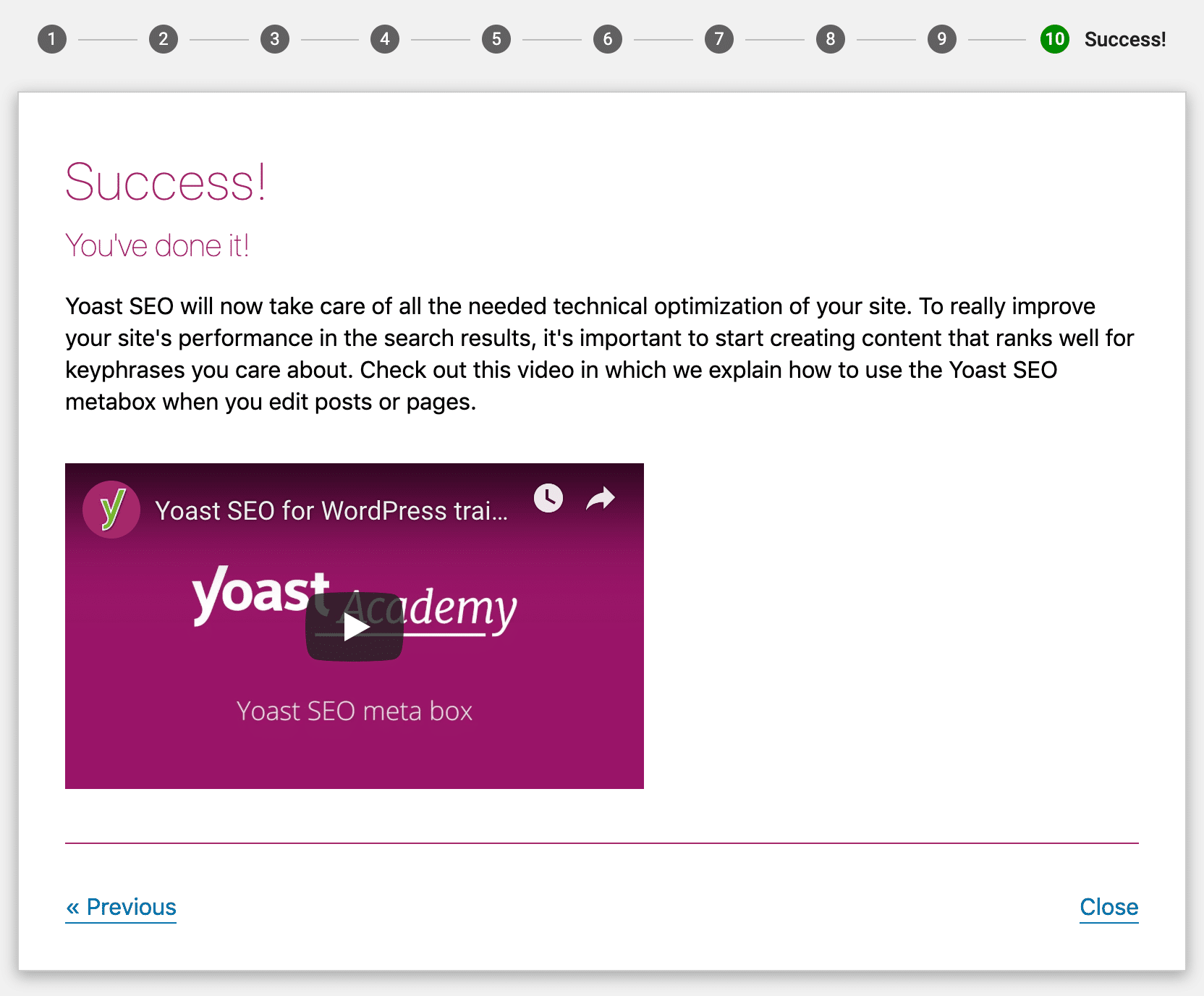 Yoast SEO的成功設置