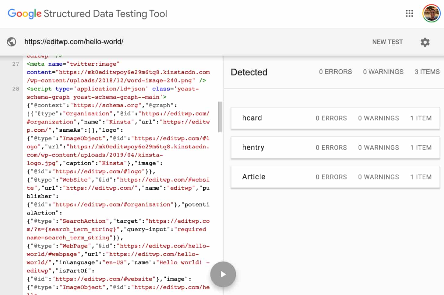 Google結構化數據測試工具